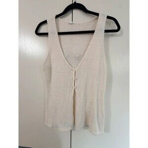 Garage Cream Button Front Knit Vest Coquette Cami Top